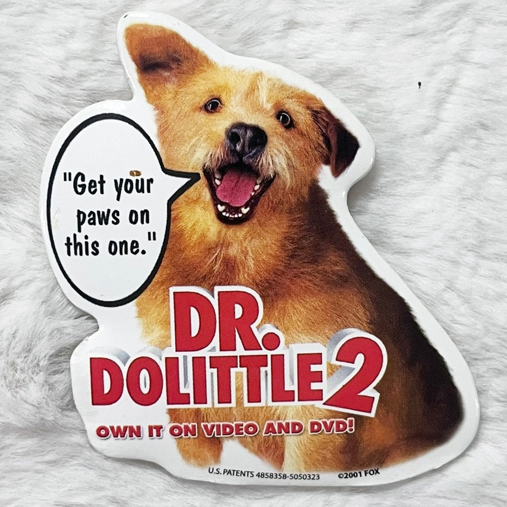 🔮 5/$25 Dr Dolittle‎ 2 Dog Puffy Pin